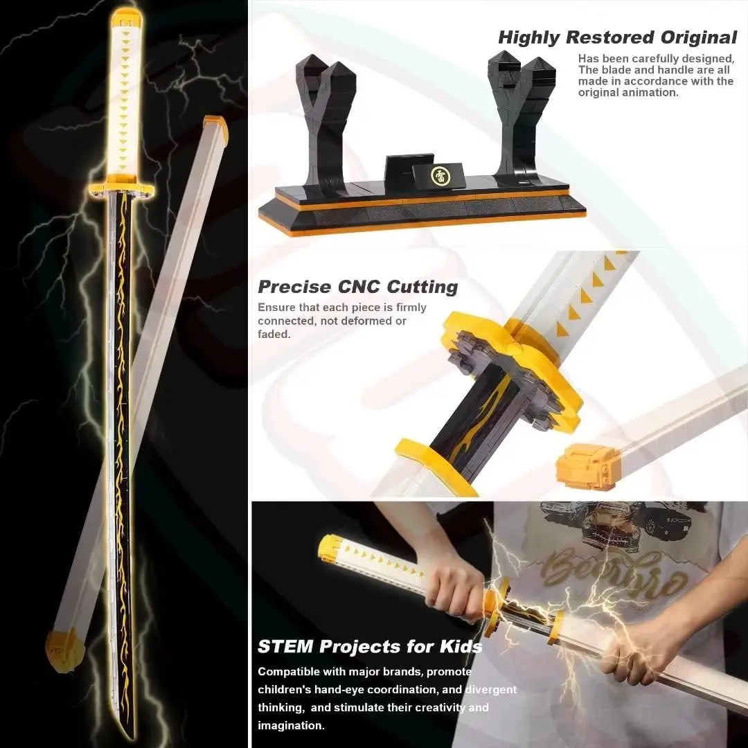 Demon Slayer Zenitsu Katana Collectible STEM Building Blocks Model
