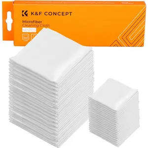 K&F CONCEPT 10-Pack Lint-Free Microfiber Cleaning Cloths, 6x6 in Vacuum-Wrapped Durable Cleaning Supplies, Machine Washable Microfiber Towel for Glasses, Lenses, Camera Screens, Smartphone