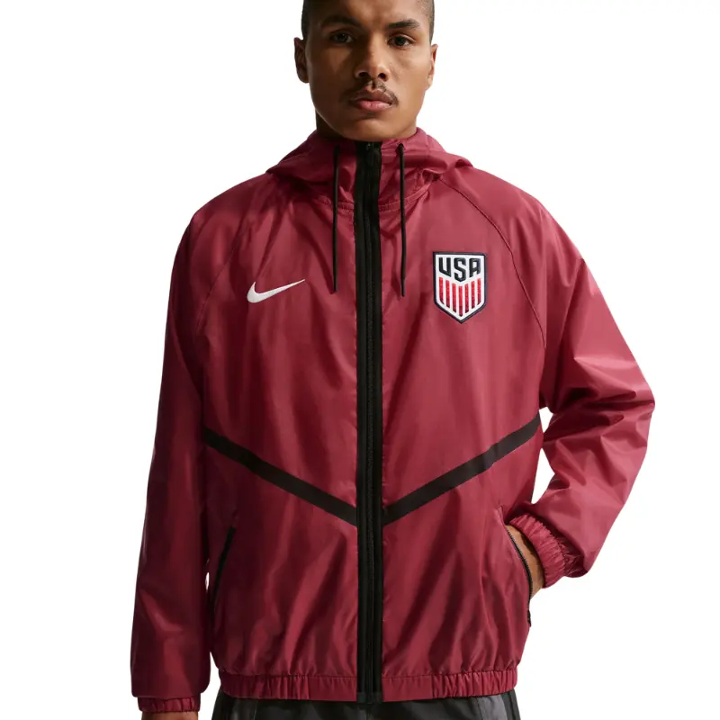 Men's USMNT Sports Jacket - Water-Repellent Polyester Athletic Jacket with Relaxed Fit and Sweat-Wicking Lining, Athletic Jackets