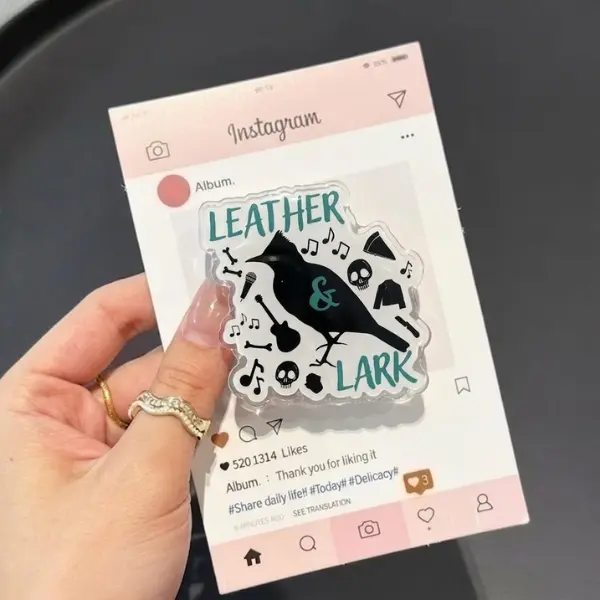 Leather and Lark magsafe Phone Grip, Aesthetic Dark Romance Booktok Griptok, Cute Serial Killer Romance Phone Stand, Brynne Weaver Reader Accessory for Kindle