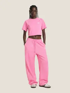 Aelfric Eden Cloud Cropped Sweat Set Cropped Tee & Sweatpants Set Soft Breathable Casual Streetwear Set