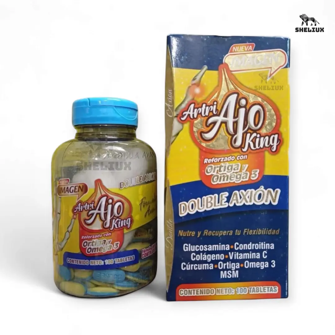 Artri Ajo King Dietary supplement in capsule format. 100-unit presentation.