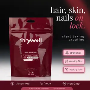 Hair, Skin & Nails Gummies - Biotin + Vitamins A, C, E + Zinc - Daily Beauty Support for Healthy Hair, Strong Nails & Glowing Skin - Antioxidant support - Strawberry Flavor - 60 Gummies