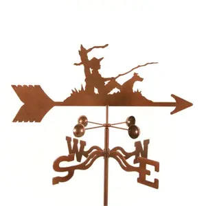212 MAIN Fisherman EZ Vane Weathervane with Post Mount, Laser-Cut Steel Outdoor Decoration, 25x21x9in Wind Direction Indicator for Home & Garden Setting