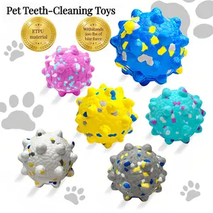 Indestructible ETPU Dog Ball for Aggressive Chewers - Heavy Duty Tough Dog Toy for Pitbull German Shepherd, Teeth Cleaning & High Bounce Interactive Pet Toy Ball