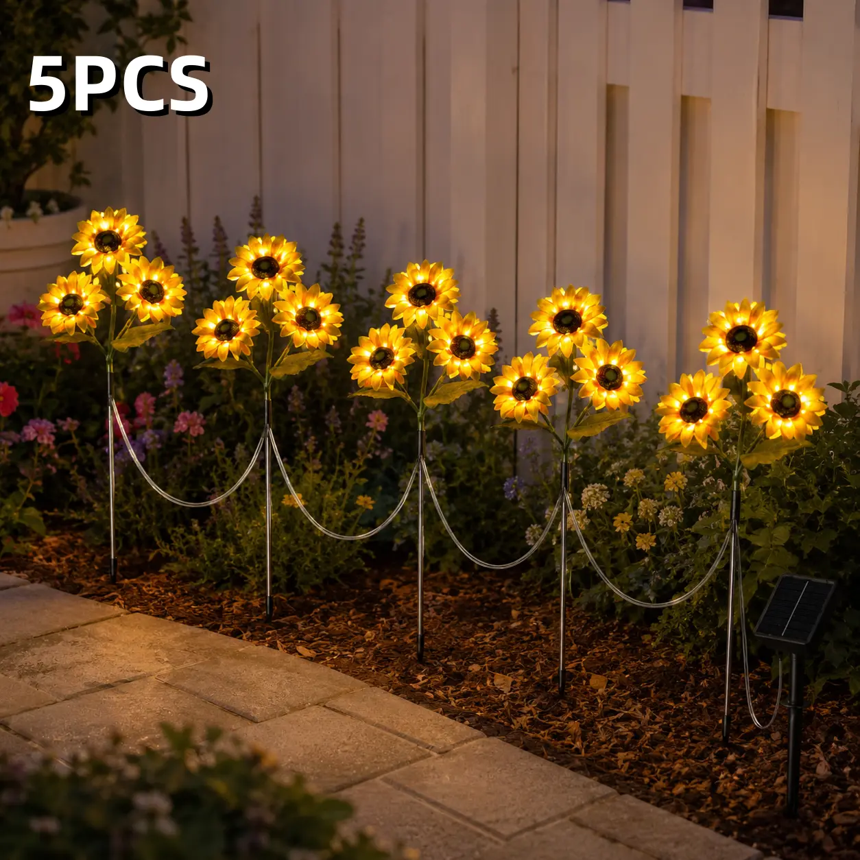 The 1-in-5 Solar Sunflower Garden Light (IP44 waterproof and windproof) is ideal for decorating garden parties, as well as paths, gardens and patio walkways, and is a must-have for spring and summer.