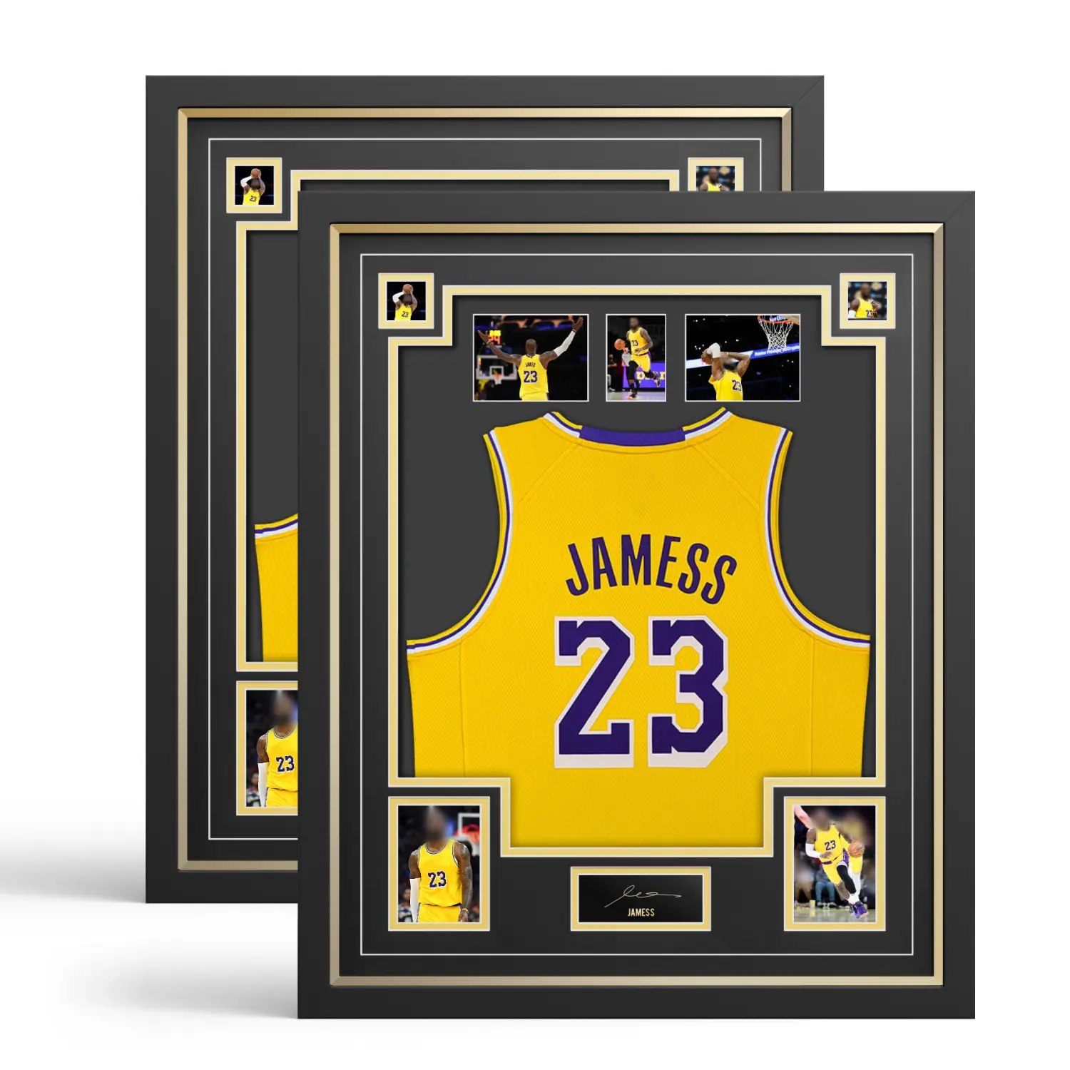 28.3"x34.6" 2PACK-Professional-Grade Jersey Display Frames Large Wooden Sport Jersey Shadow Box Frame with Mats for Football Hockey Baseball Basketball Soccer Shirt,Black