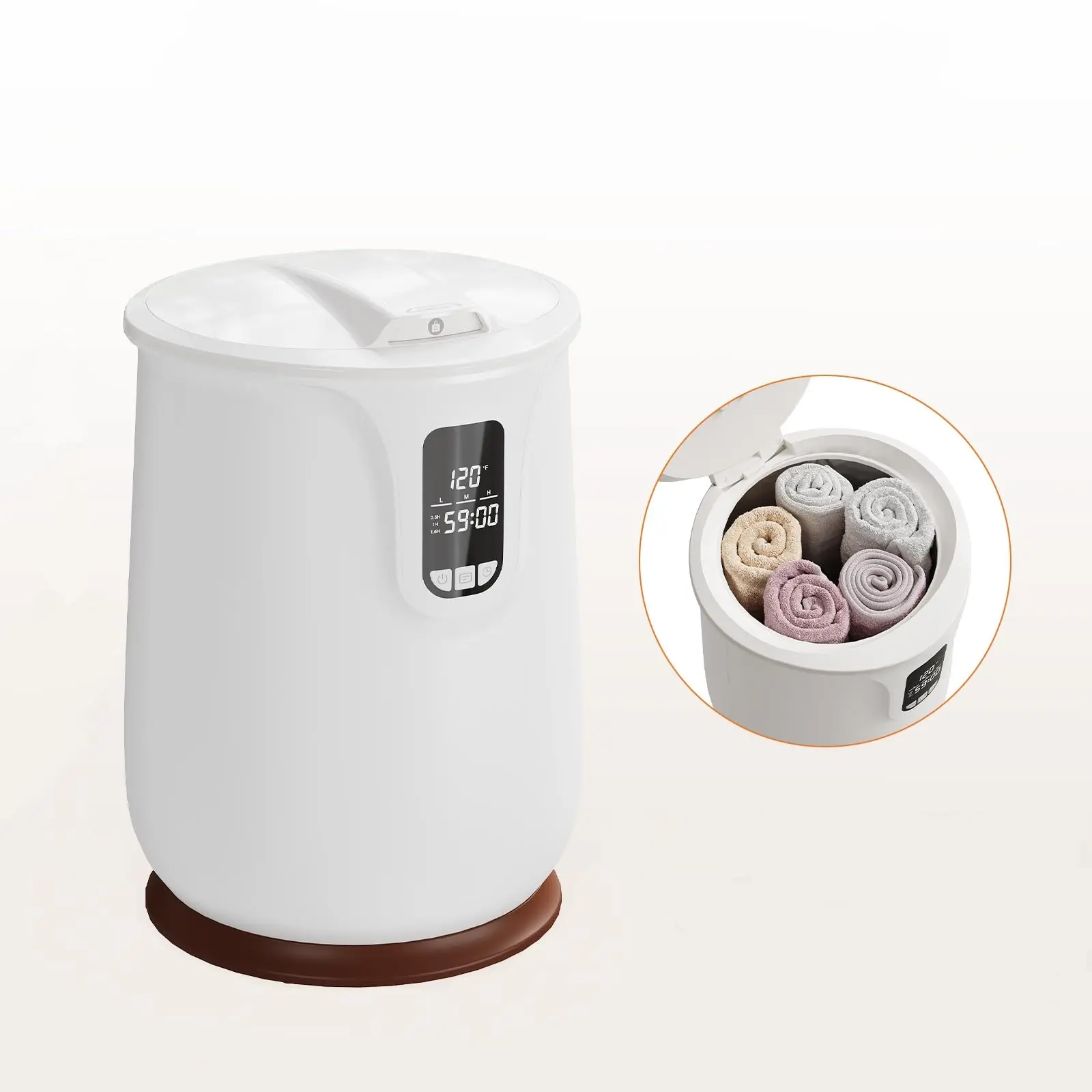 GARVEE Heated Towel Warmers with Luxury Towel Bucket, Auto Shut Off Feature, Fits Up to Two 40"x70" Oversized Towels, Ideal for Bathroom Use and Enhanced Comfort