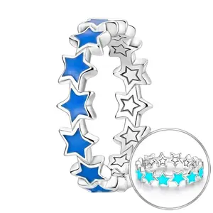 Mood Ring Color Changing 925 Silver-plated Temperature Sensing Rings for Women Vintage Aesthetic Magic Jewelry Gift
