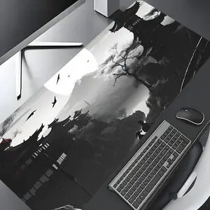 Landscape Pattern Mouse Pad, Rectangle Gaming Mouse Pad, Non-slip Rubber Pad, Office Desk Keyboard Mouse Pad for Home Office Game Room Desk