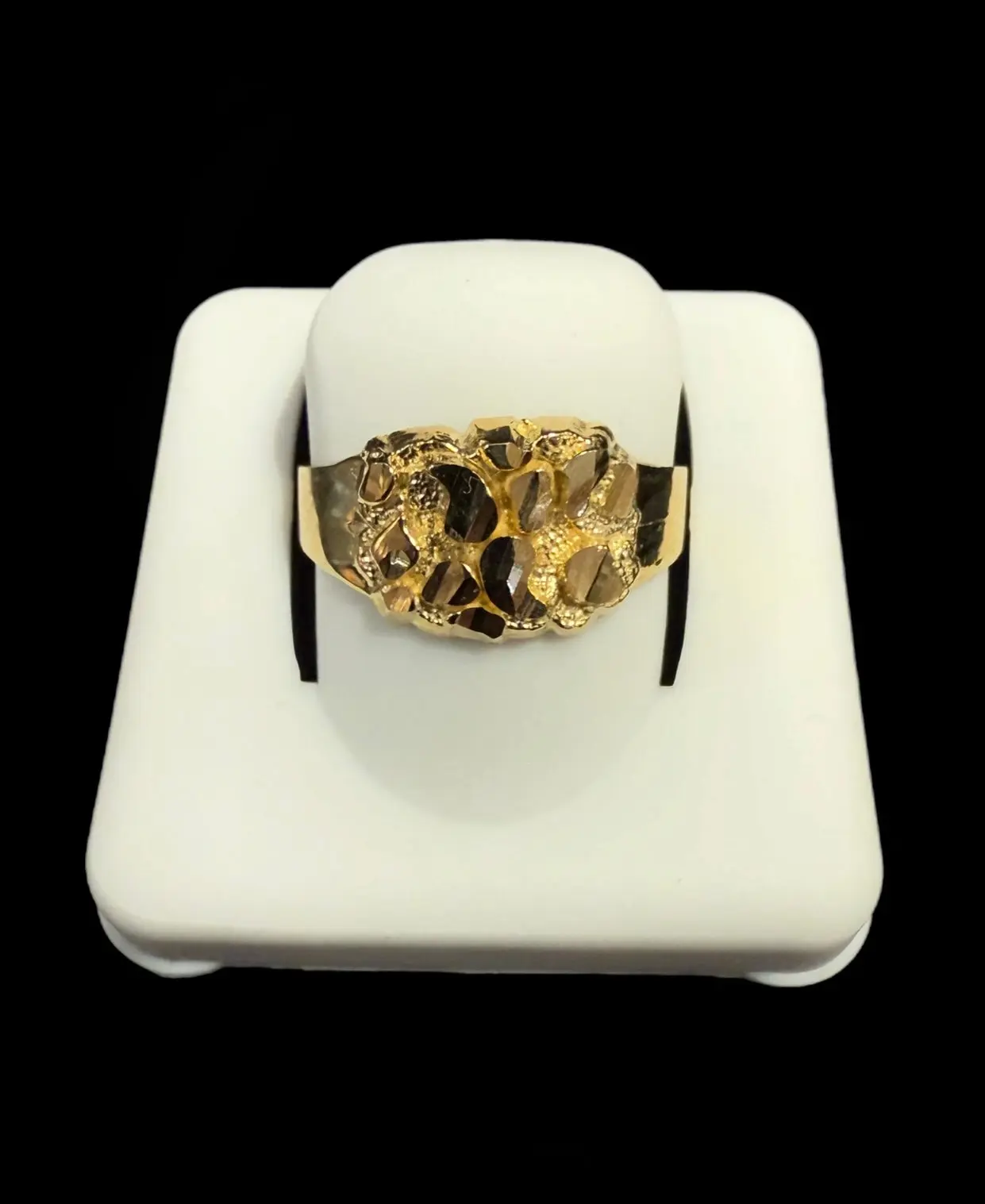 Ali Jewelers Unisex 10-Karat Gold Nugget Ring - 1.7g, Hazard-Free, Casual Wear Fashion Costume Jewelry Accessory