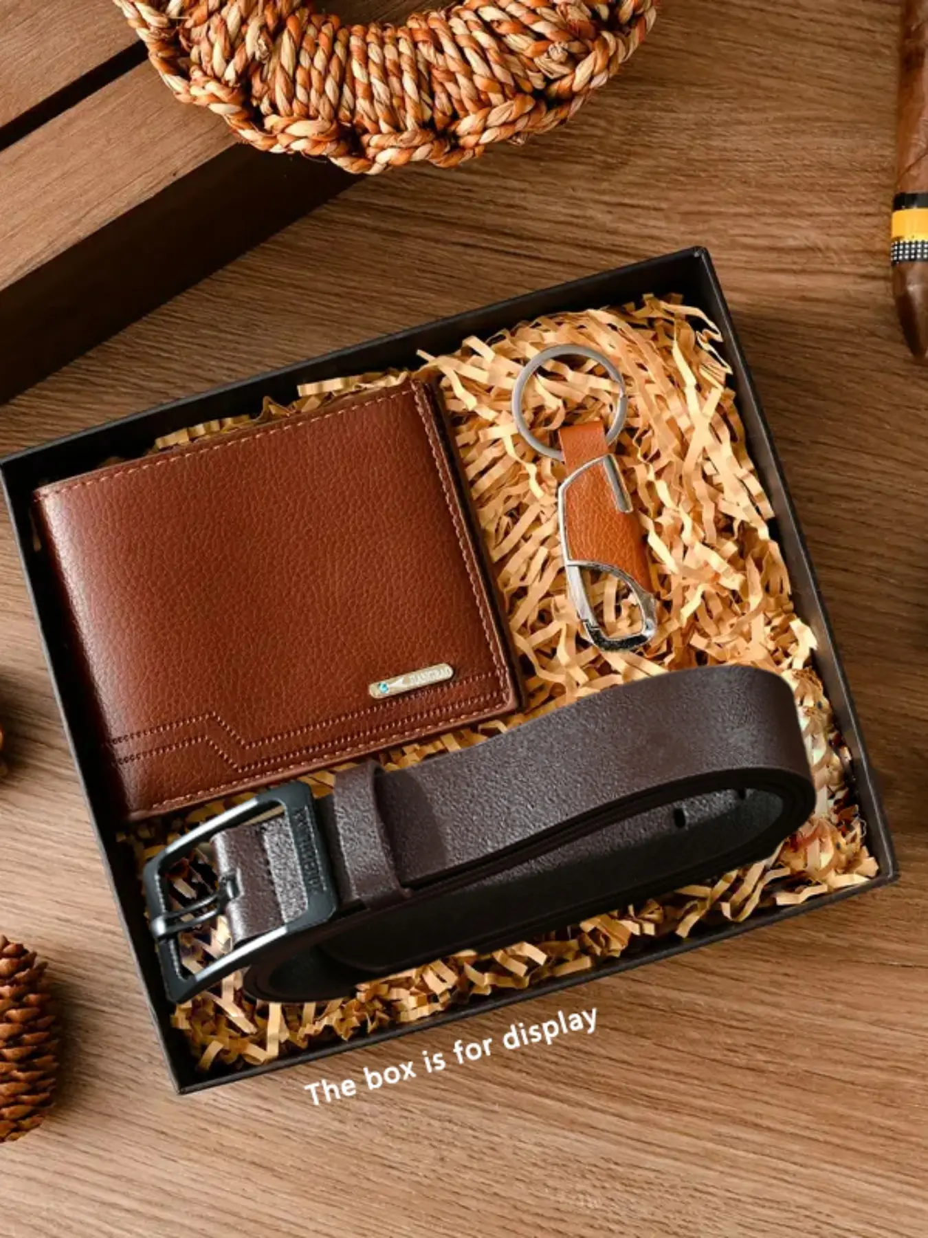 Men's Classic Belt Set with Wallet & Keychain, Business Minimalist Wallet, Business Style Wallet, Casual Fashion Accessory, Perfect Gift for Father's Day, Thanksgiving, Christmas, Birthday