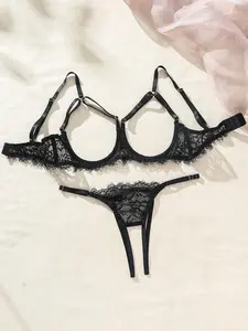 LushLace Women's Sexy Lace Hollow Out Lingerie Set, Going Out, Baddie Look