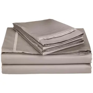 Egyptian Cotton 650 Thread Count Solid Sheet Set Queen-Grey