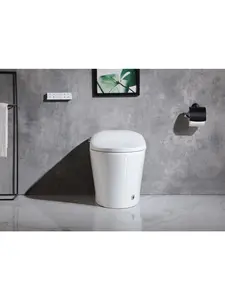 212 MAIN Modern Round Smart Bidet Attachment for Toilet - ET-1015GW Glossy White Model, with Automatic Flush, Compatible with Standard Bathroom Fixtures