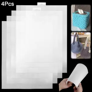 4 Pack 14tc Plastic Mesh Canvas Sheets, 11x8.26 Inches, Ideal for Sewing, Embroidery, Knitting Projects, Monster Masks & Aquarium Splits