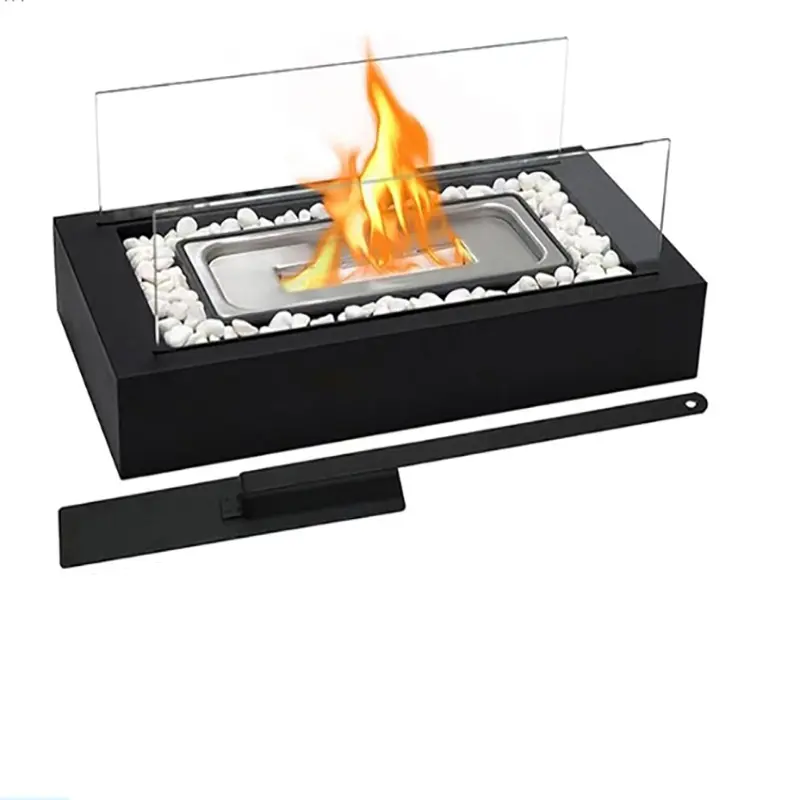 Cross border hot selling desktop portable outdoor metal stove with alcohol fireplace flame heater
