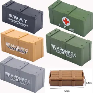 Military Building Blocks Solider Figures Gifts Accessories Weapons Box Equipment Ammunition Medicine Box MOC Mini Bricks QT017
