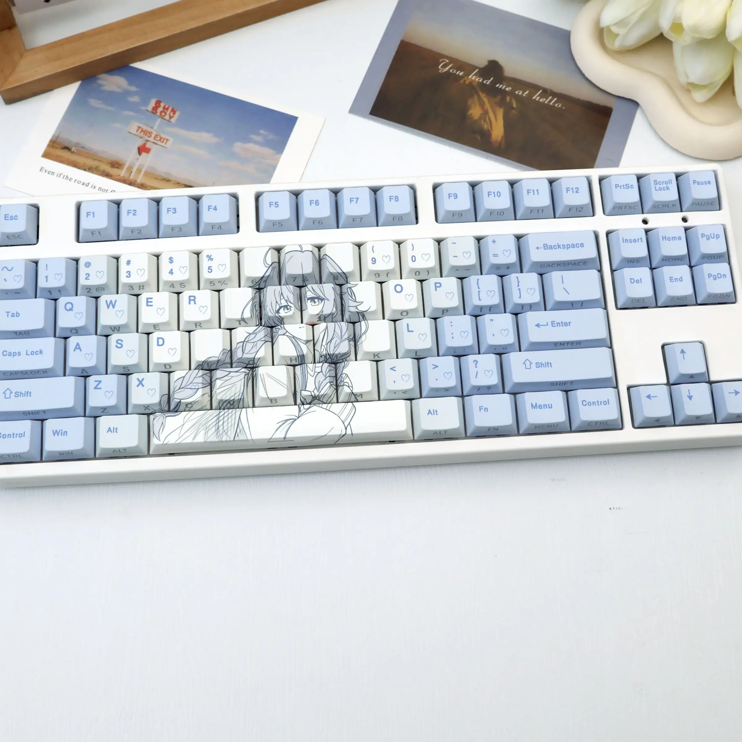 138 Key Rocky Magician Pbt Keycaps For Mechanical Keyboard, Cherry Style Side-Printed Semi-Transparent, Dye Sublimation, Compatible with Mx Axes, Fits 61/64/68/87/96/104/108 Keyboards