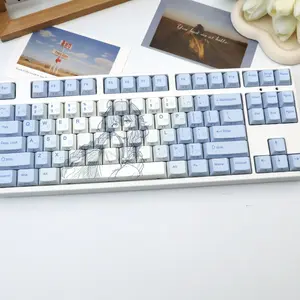 138 Key Rocky Magician Pbt Keycaps For Mechanical Keyboard, Cherry Style Side-Printed Semi-Transparent, Dye Sublimation, Compatible with Mx Axes, Fits 61/64/68/87/96/104/108 Keyboards
