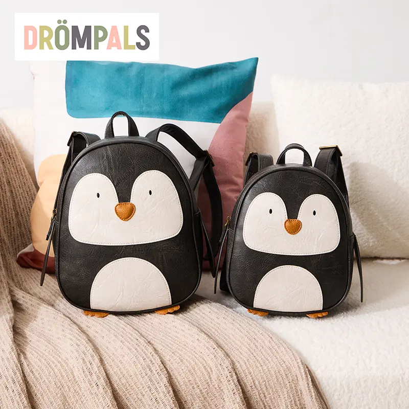 DROMPALS Cute Versatile Toddler Backpack, Little Penguin Design Designer Brand Trendy Bag for 3-6 Ages Preschool Kindergarten Kids, Lightweight Padded Adjustable Straps, Cute Versatile Backpack, Preschool Use, Animal Theme, Children, No, No Wheels, Presch