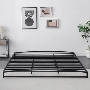 Gaomon King Size Low Profile Steel Bed Frame, 6 in Heavy-Duty Steel Platform with Arch Shape, Quick Set-Up, Strong Bearing Capacity, Under Bed Storage, No Box Spring Needed - Black, Steel Bed Frames