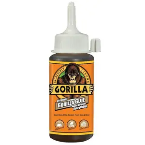 Gorilla 4 oz. Original Glue, Expanding Polyurethane Glue, 100% Waterproof Glue, Industrial Strength Adhesive, Bonds Wood Stone Metal, Outdoor Waterproof Glue, Multi-Surface Expanding Glue.
