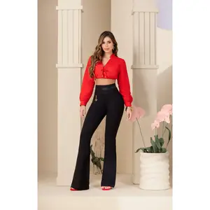 Colombian Flare Pants High Waisted Black – Ref PR034