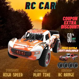 VISAS Remote Controlled Off-road Toy Car Q130, 1:14 70KM/H 4WD Highspeed rc- upgrades-Double Car Shell Competitive Brushless Motor RC Cars for Adults