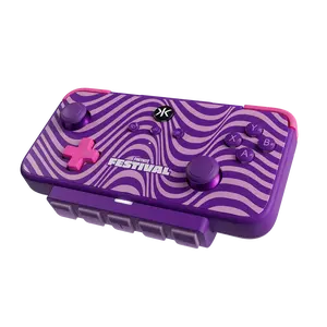 NEO S Purple Wave Fortnite Festival Professional Wireless Bluetooth Controller for PC/Switch/Mobile with detachable 5-Fret guitar attachment