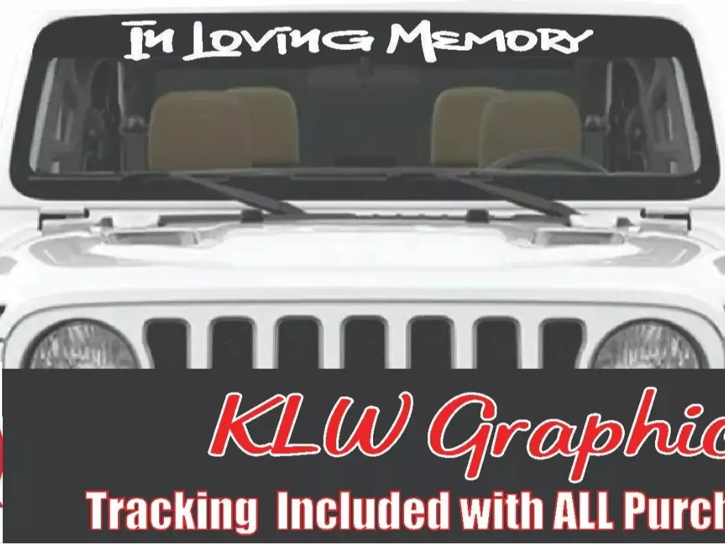 In Loving Memory Banner Decal Sticker Personalized Memorial Dad Mom Family Car Truck Camo