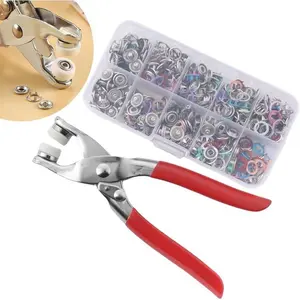 100PCS No-Sew Snap Button Kit with Pliers, Five Claw Buckle Tool Set,for Clothing DIY Repair on Jackets Jeans Bags,DIY Craft Repair & Replacement