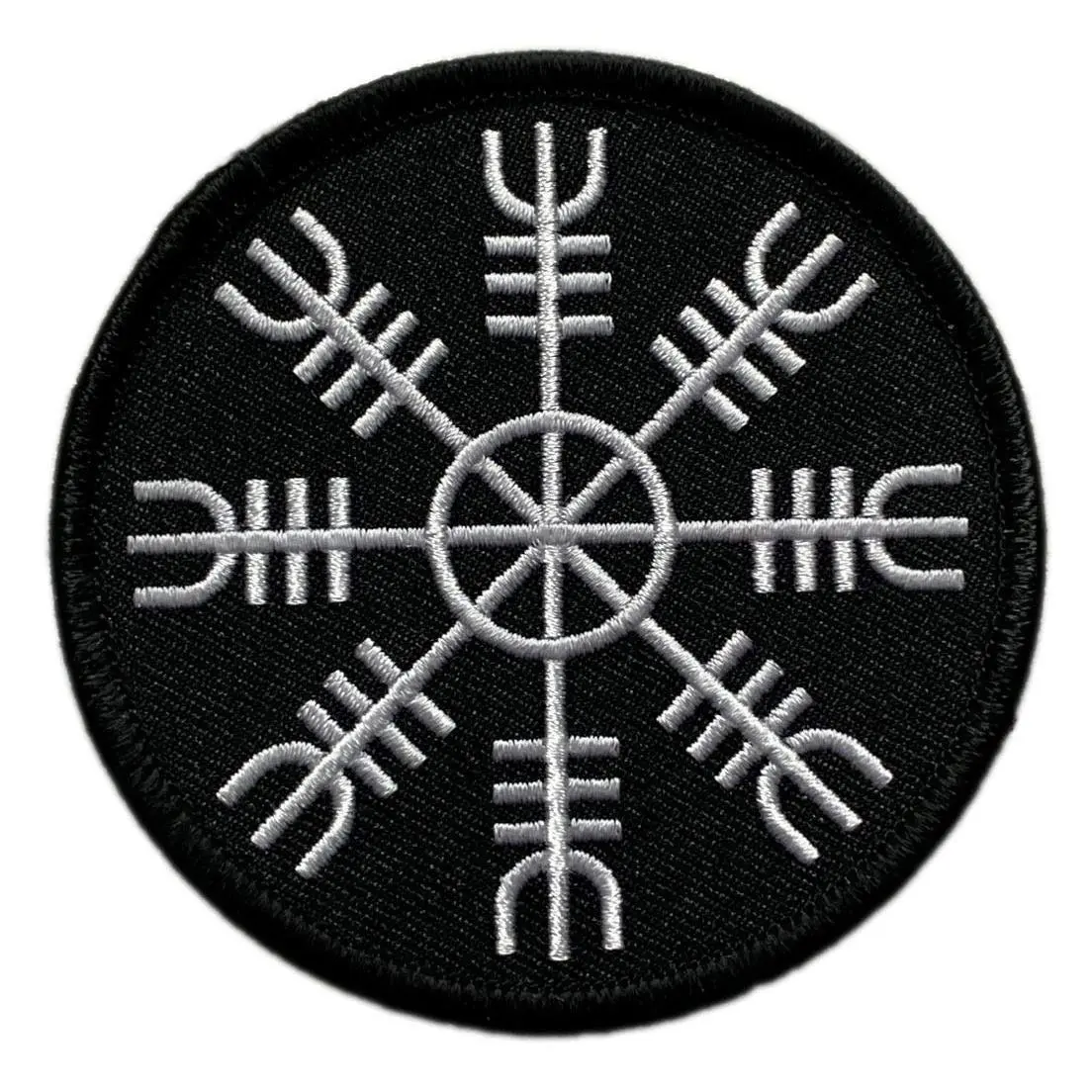 Helm of awe Viking Rune Patch [3.0 X 3.0 inch -“Hook” Fastener-VR7]