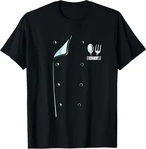 100% Cotton Chef Costume Coat Uniform Funny Cook Jacket for Cooking T-Shirt