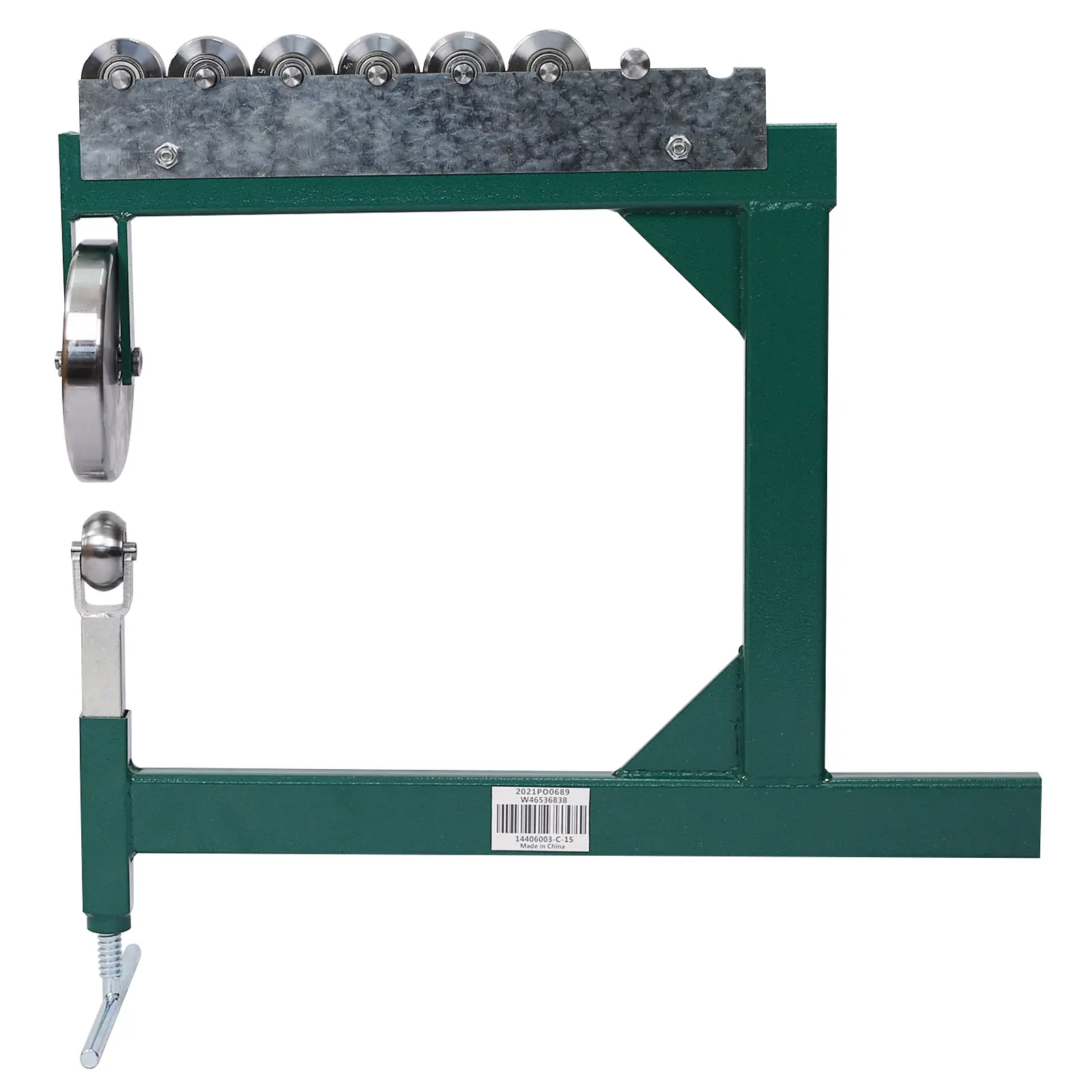 Heavy Duty Benchtop English Wheel Shaping Tool - Steel Metal Shaper with Sturdy Frame, Adjustable Yoke, Thumb Screw, Copper Components, 10in L x 18.25in W x 24in H, Easy Installation, Smoothing Dents, Welding Seams Support