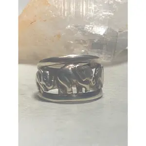 Elephant Ring size 6.25  Elephants Band sterling silver women girls