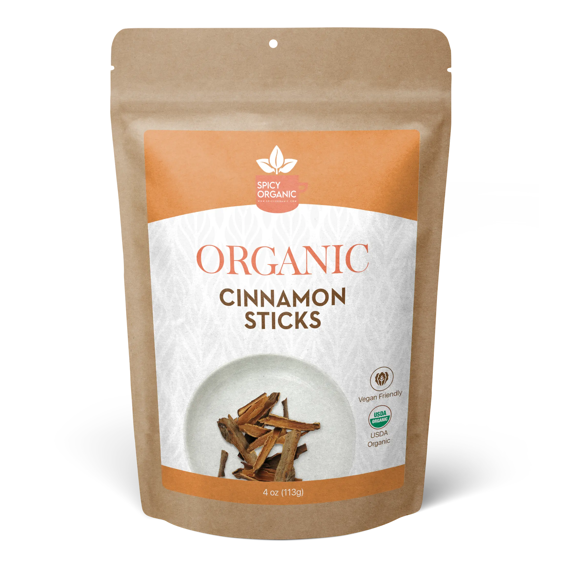 SPICY ORGANIC Cinnamon Sticks - 100% USDA Certified Organic - With Strong Aroma, Ideal For Cooking & Baking Flavor Spice