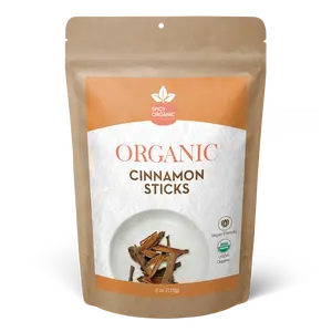 SPICY ORGANIC Cinnamon Sticks - 100% USDA Certified Organic - With Strong Aroma, Ideal For Cooking & Baking Flavor Spice