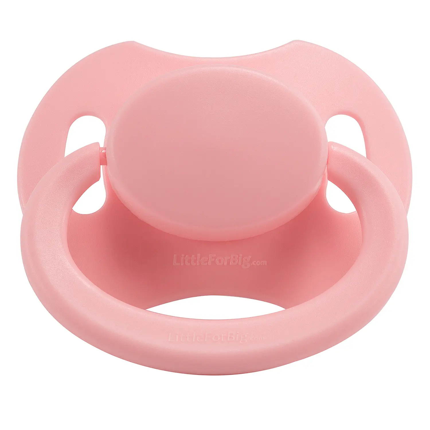 LittleForBig Bigshield Generation-II Adult Sized Pacifier Pink - Comfortable & Stylish Adult Pacifier with Clear Silicone Nipple & Dust Cap