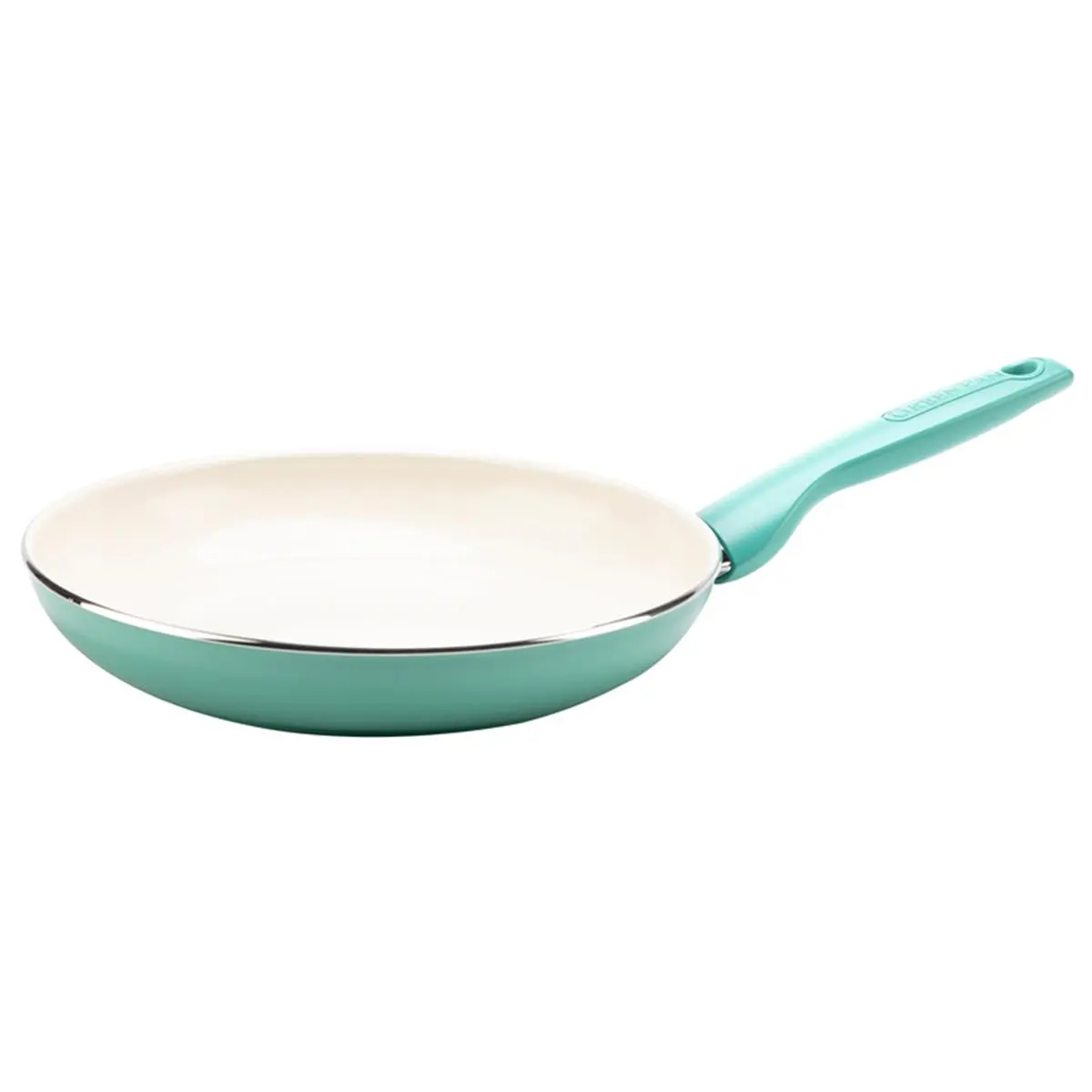 GreenPan Rio 10 in. Turquoise Thermolon Minerals Ceramic Non-Stick Aluminum Skillet - Glass-Safe, Oven-Safe up to 350 deg. F, Metal-Utensil-Ready, Oil-Efficient, Durable Ceramic Pan Cookware Sets with Ergonomic Handle, Fry, Nonstick Surface