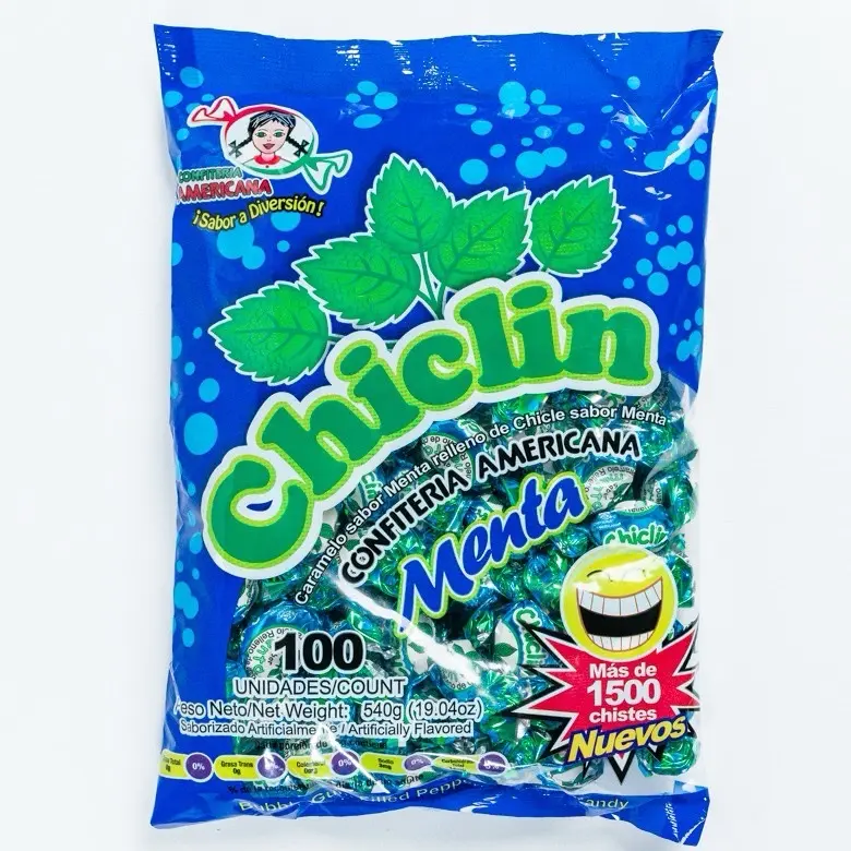 1 Bolsa de Chiclin  Sabor Menta 100und confites centro americanos