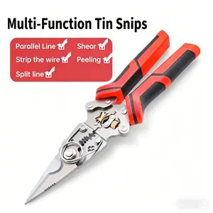 8-Inch Multi-functional Tool: Electrician's Specialty Shears — Wire Cutting, Stripping, Trimming, and Splitting Tool with Foldable Design (Ideal for Home Repair) DIY Crafts tiktokshopspringglowup