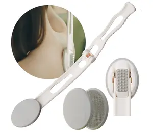 Lotion Applicator for Back - 3in1 Foldable, Cream, Sunscreen, Ointment Applicator, 19" Long Handle, Body Massage Tool - 1 Body Brush Pad, 1 Lotion Pad Included