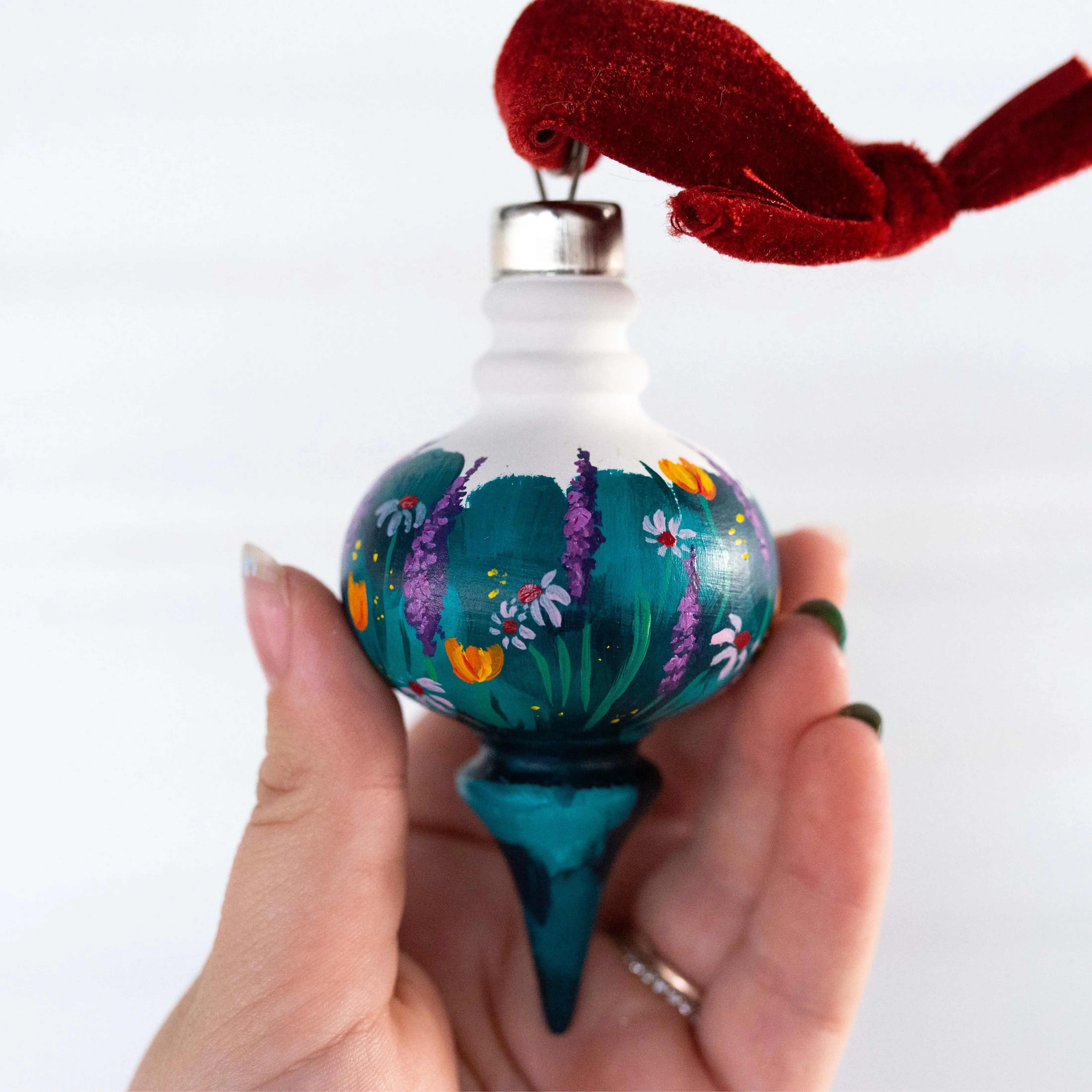 Wildflower Ornament Ceramic Hand Painted Acrylic