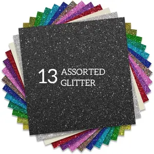 Heat Transfer Vinyl 12"x12" Bundle 13 Sheets Iron on Vinyl for T-Shirts Gifts Design Assorted
