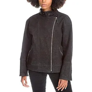 Max Studio London Womens Sylvie Spring Denim Denim Jacket Black L