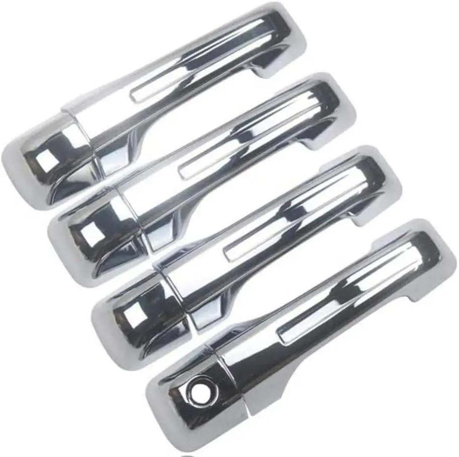 Triple Chrome Plated Door Handle Covers No Smart Button Cutout Compatible with 2019-2023 RAM 1500 4DR Model