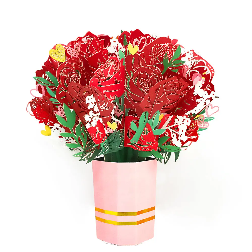 The "Forever Bloom" 3D Pop-Up Rose Bouquet