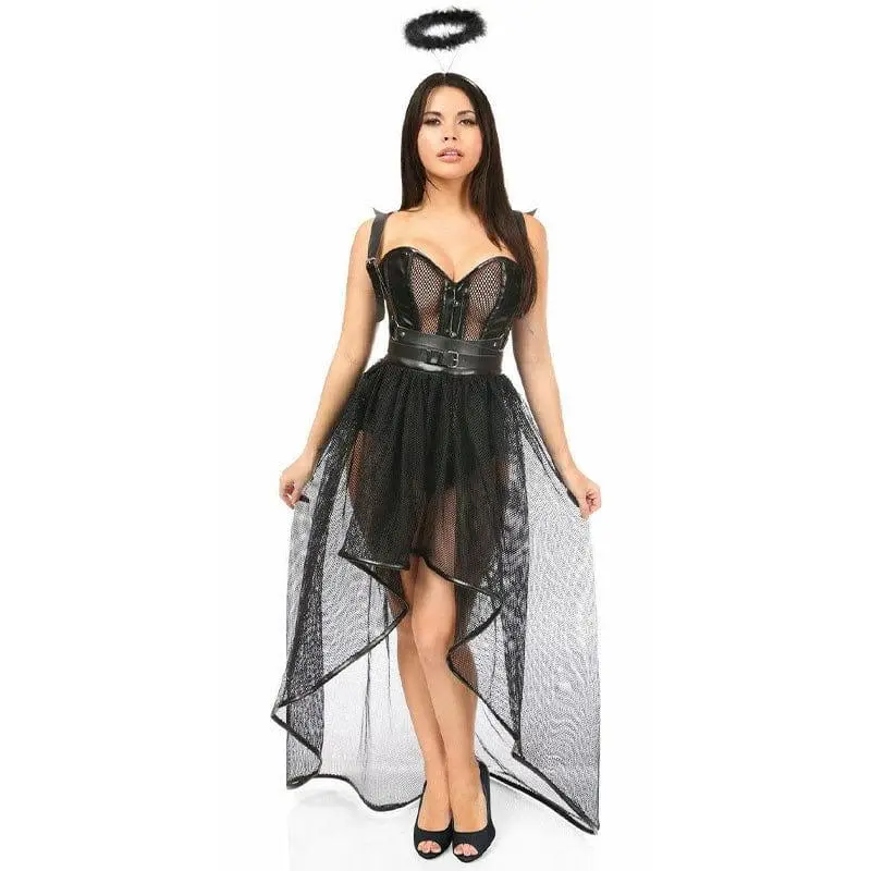 Sexy Deluxe 4 Piece Gothic Angel Halloween Costume