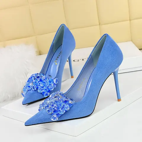 Women's Rhinestone Decor Bowknot Design Classy Stiletto Heels, Elegant Pointed Toe High Heel Shoes for Party, Banquet, Pointy Heels, Fashion Heeled Shoes for Women & Girls Elegant Stilettos